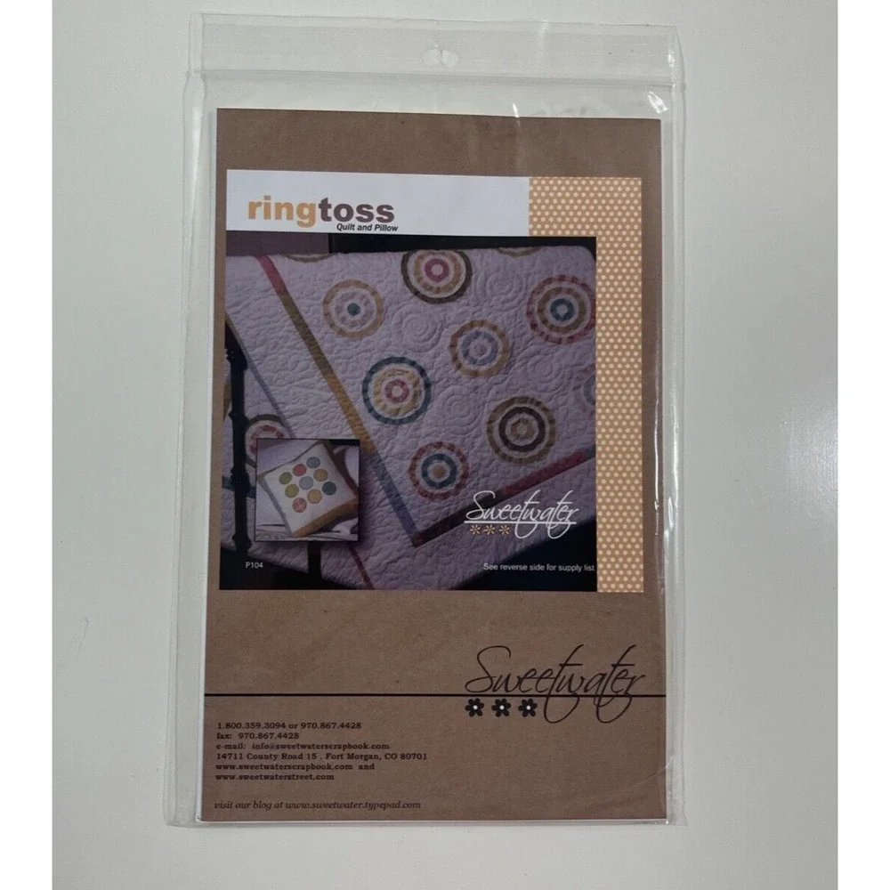 Sweetwater Quilt Pattern Ringtoss Quilt and Pillow Quilting Pattern Only‎